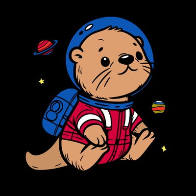 otter in a space suit