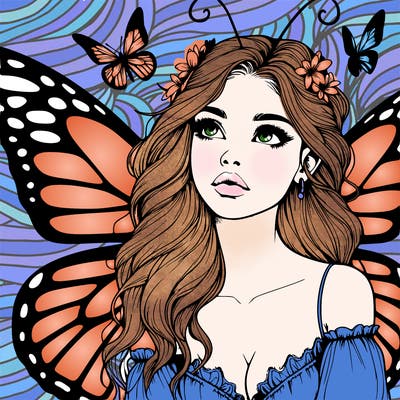 butterfly fairy realistic girl