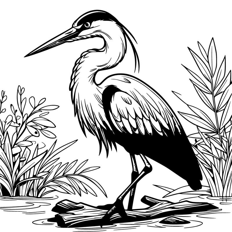 realistic heron