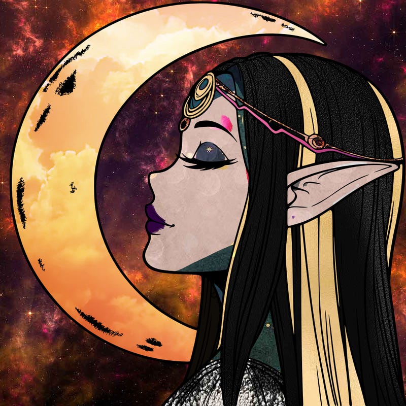 a realistic moon elf