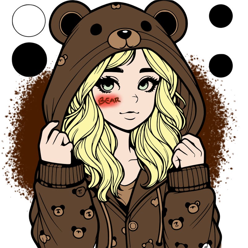 realistic girl in a animal pjs hoodie