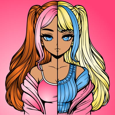 realistic girl split