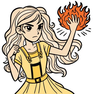teen girl with powerful fire powers