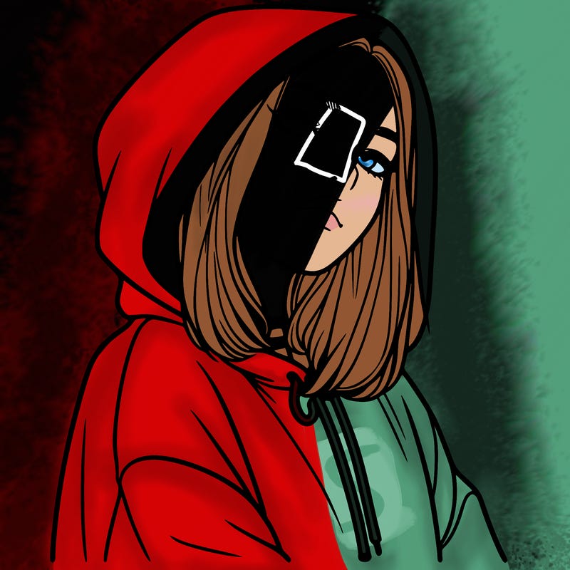 a realistic girl in a hoodie