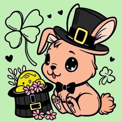 st. patrick's day, bunny.
