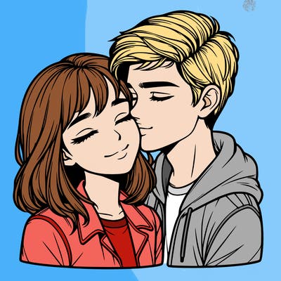 realistic girl and boy  love