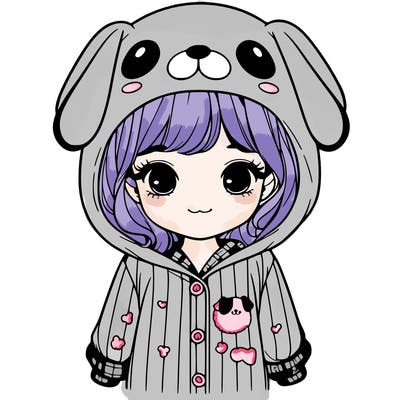 realistic girl in dog pjs