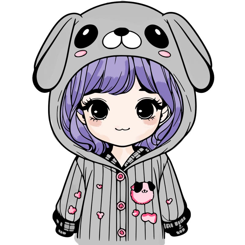 realistic girl in dog pjs