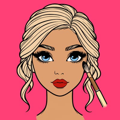 realistic person with makeup