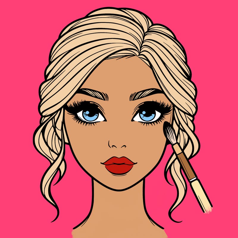 realistic person with makeup