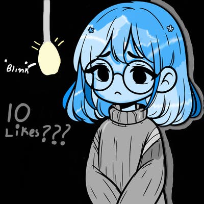 sad girl with glasses in a sweater