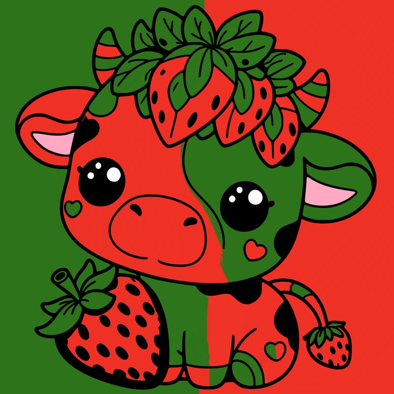 cute strawberry cow