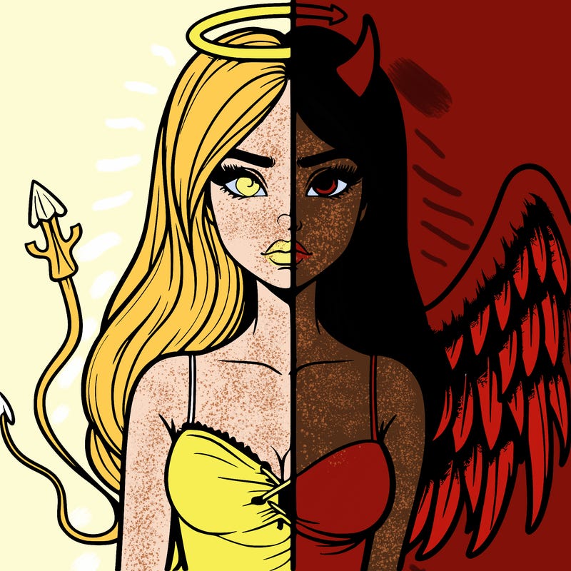 devil vs angel realistic girl