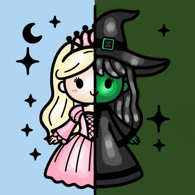 split princess and witch