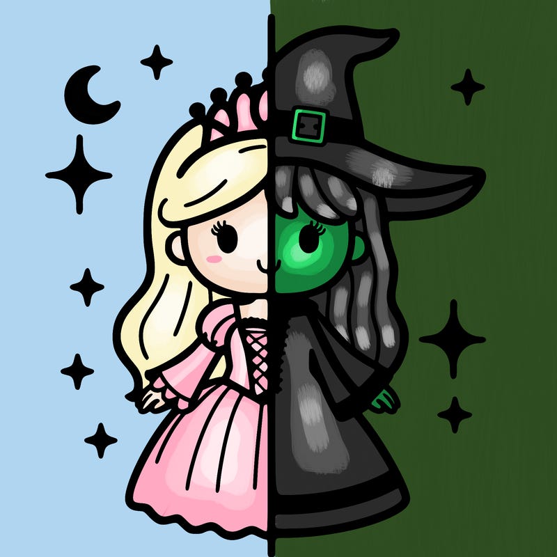 split princess and witch