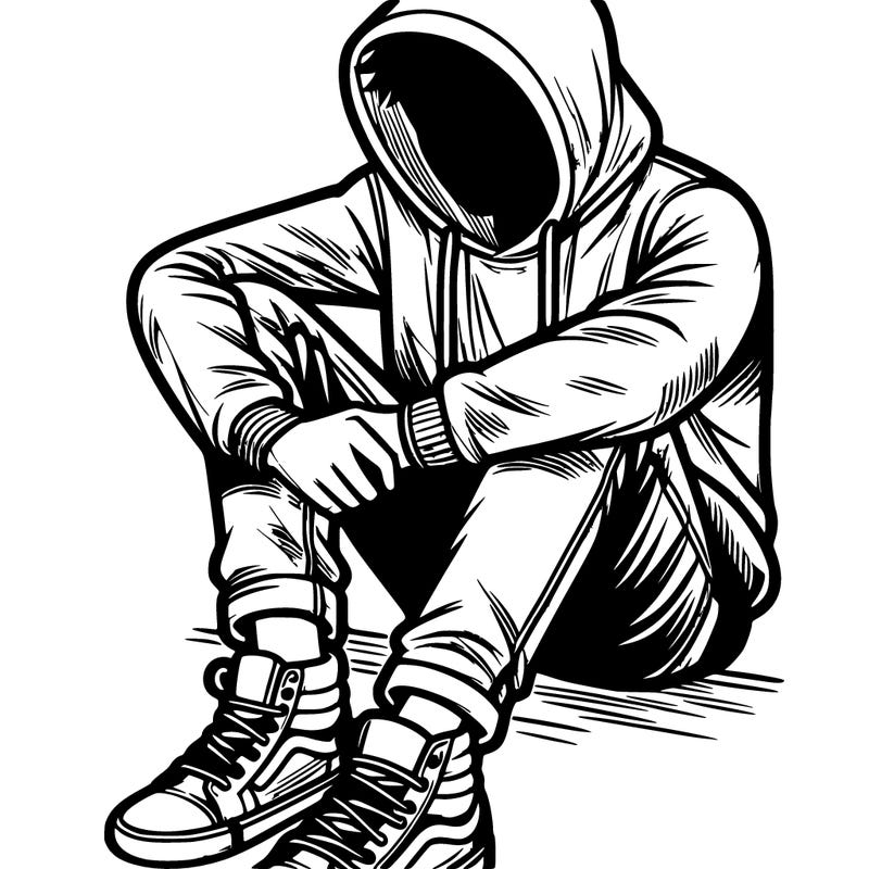 man with hoodie and shoes