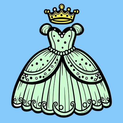 gown with tiara
