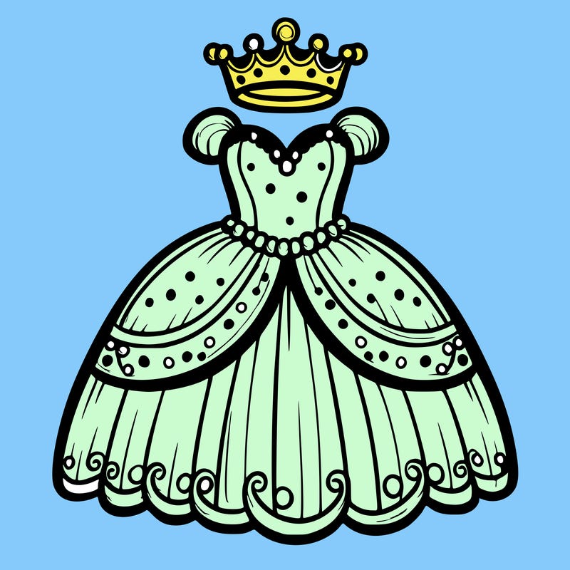 gown with tiara