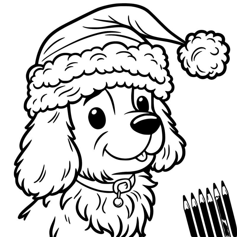 dog wearing a santa hat