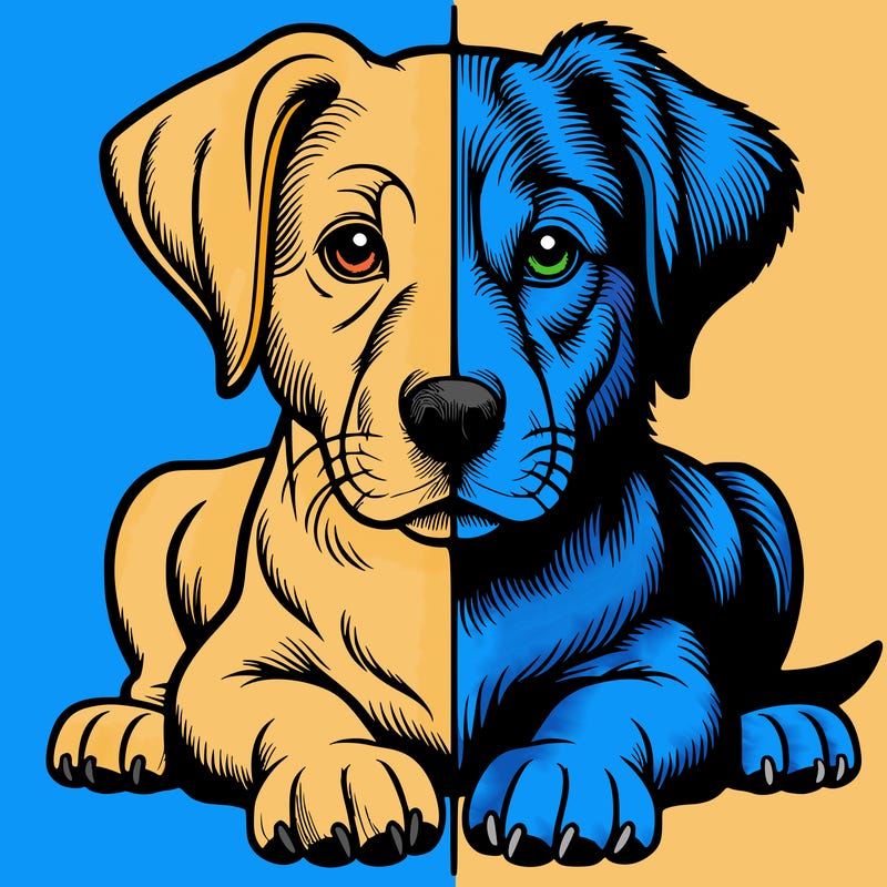 realistic dog split picture