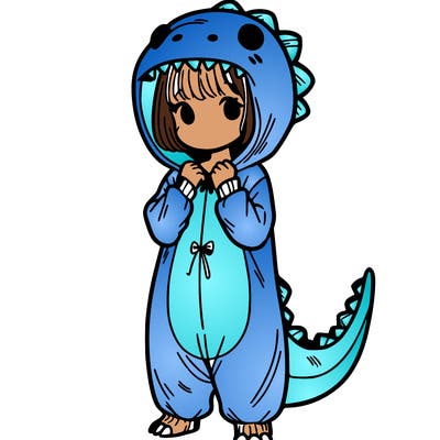 dino onesies on girl