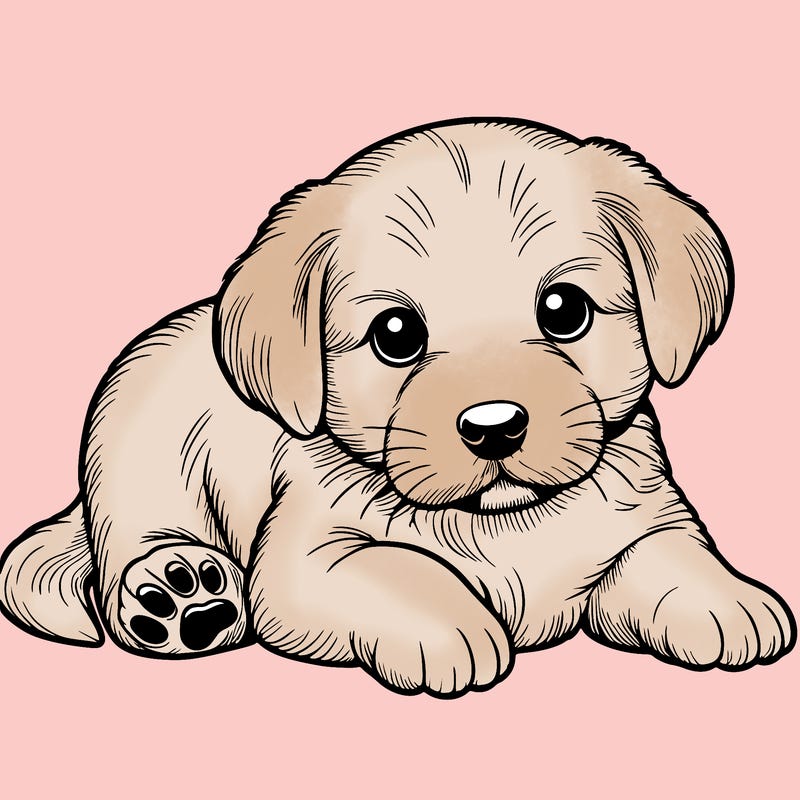 a cute realistic puppy
