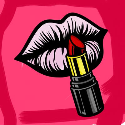 lips with lipstick