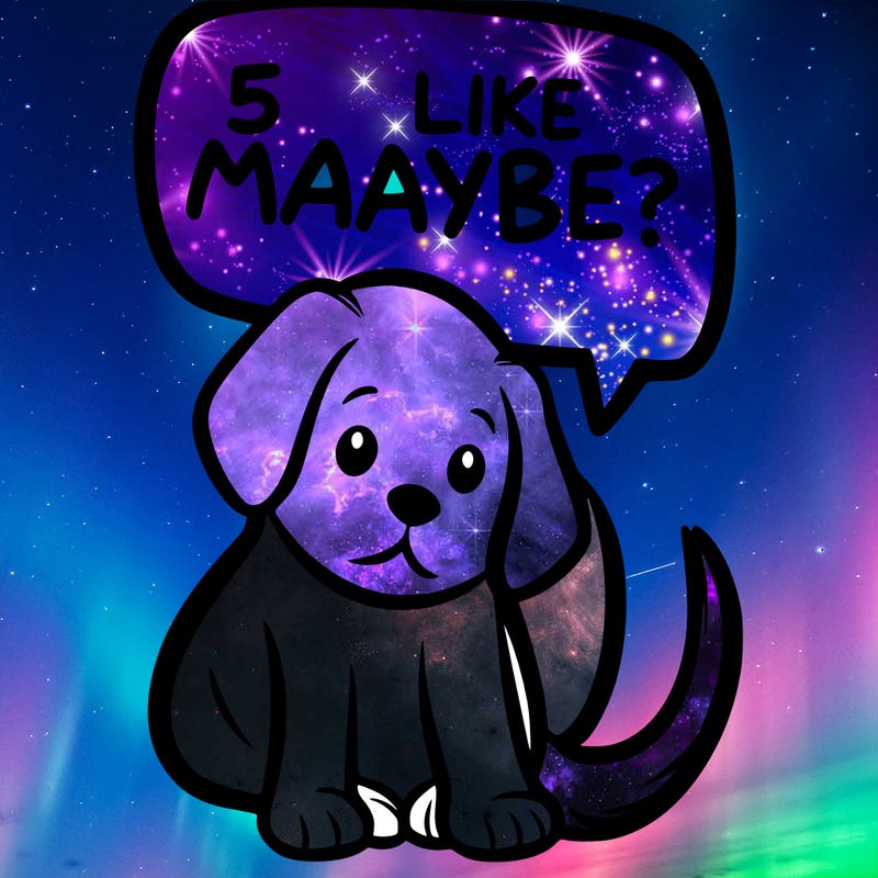 a puppy that says 5 like maybe