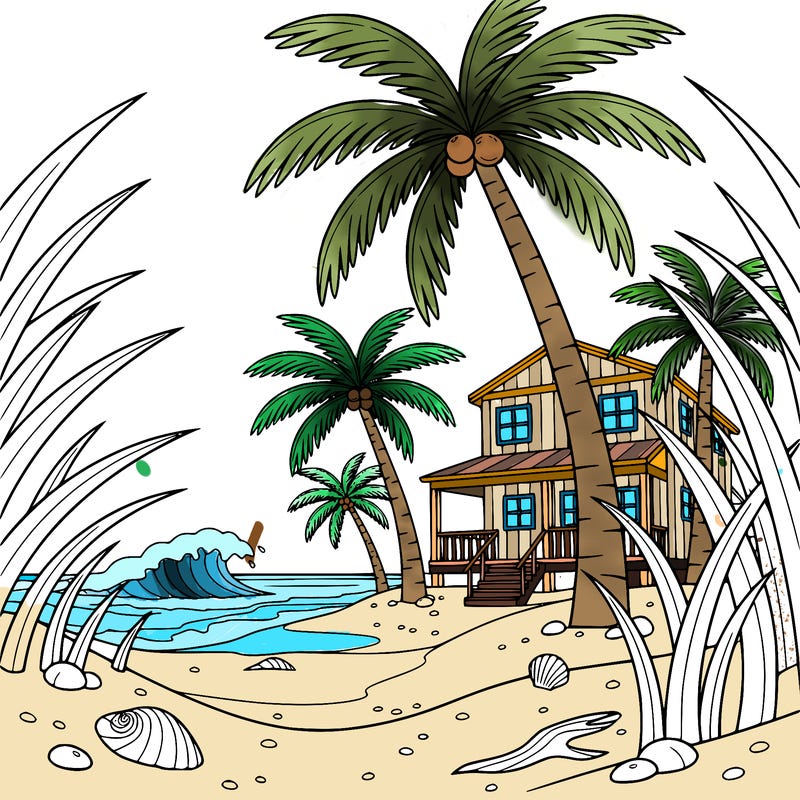 beach details with beach house