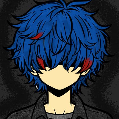 manga boy fluffy hair covering his eyes