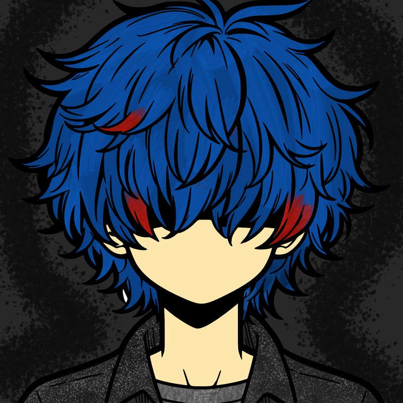 manga boy fluffy hair covering his eyes