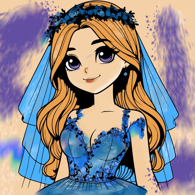 realistic girl in a wedding dress