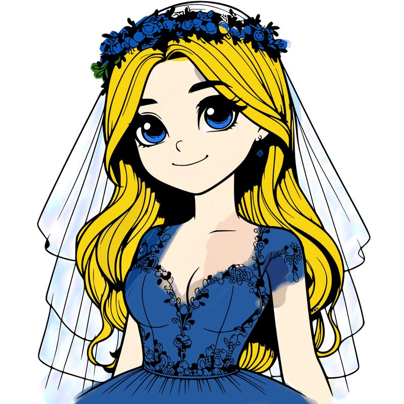 realistic girl in a wedding dress