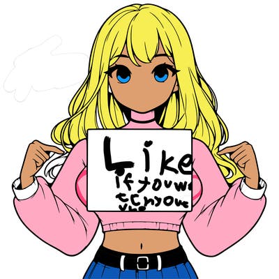 girl holding a blank sign in a long sleeve crop top