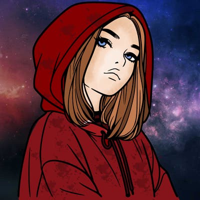 a realistic girl in a hoodie