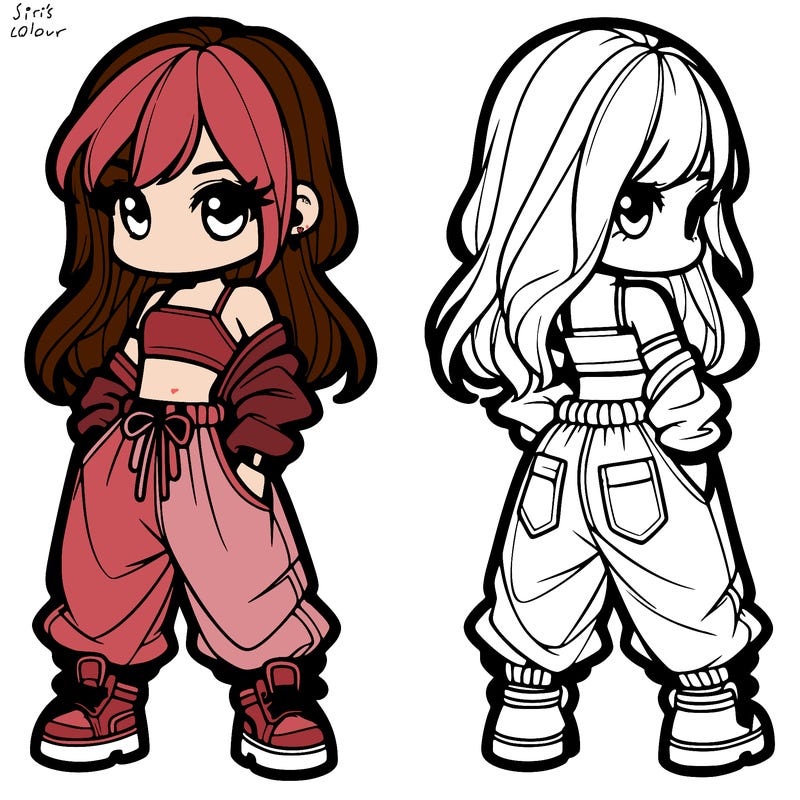 girl in crop top and baggy pants