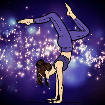 a woman doing a handstand