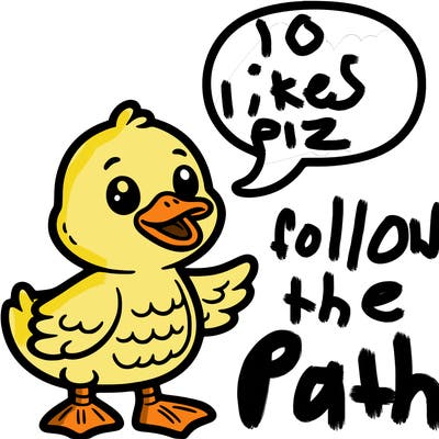 a duck with a word bubble