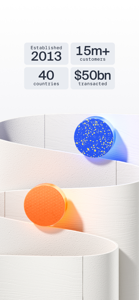 Grafik mit Luno-Statistiken, einschließlich 15 Millionen Kunden und 50 Milliarden Dollar Umsatz seit 2013