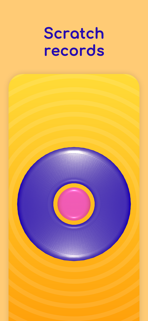 A colorful digital toy disc for kids to scratch records in the Jam Toys app