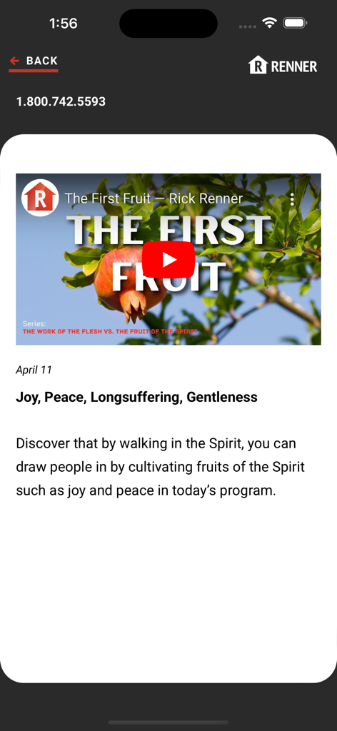 Rick Renner daily devotional video lesson on the fruit of the spirit