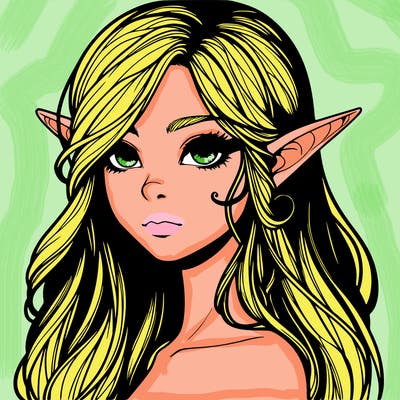 elf girl realistic dark fantasy