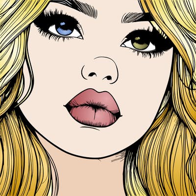 really realistic girl with lips