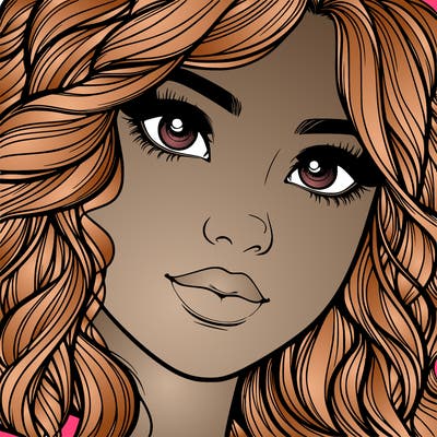 beautiful realistic girl close up to the camera with wavy hair,