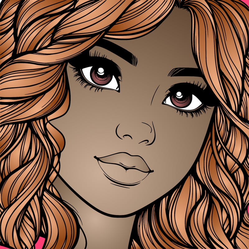 beautiful realistic girl close up to the camera with wavy hair,