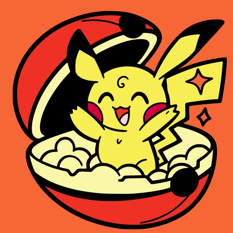 a pokemon coming out of a poke ball