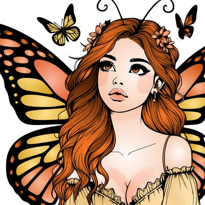 butterfly fairy realistic girl