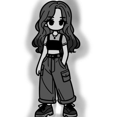 girl in crop top and baggy pants