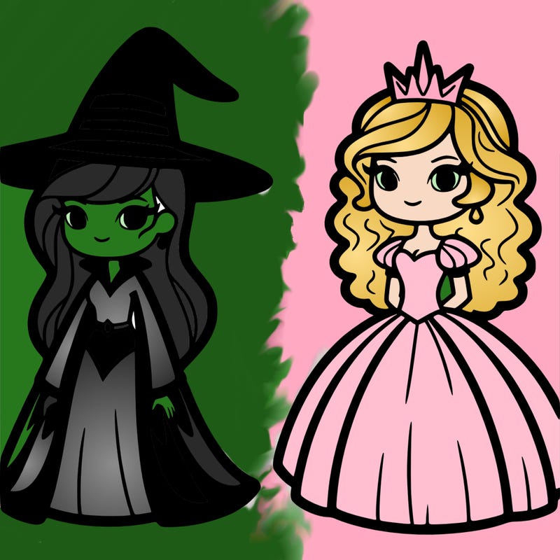 elphaba and glinda  from wicked
