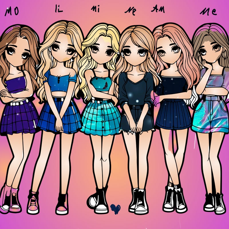 a group of girls realistic